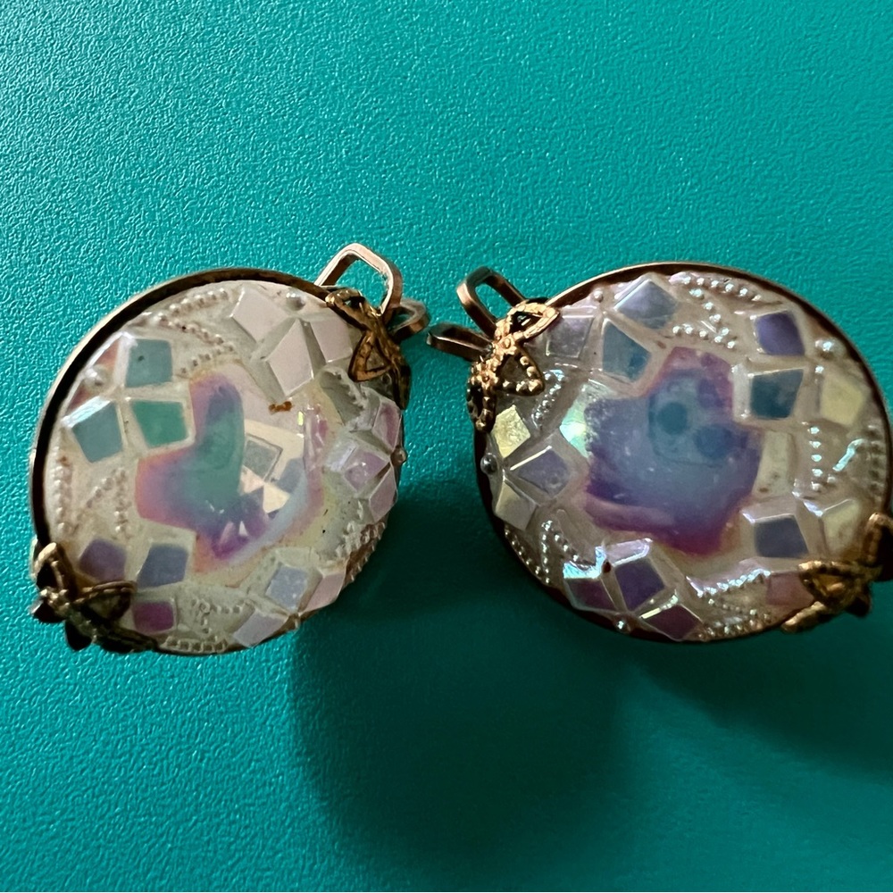 Shoe clips iridescence opaque vintage - Picture 5 of 6